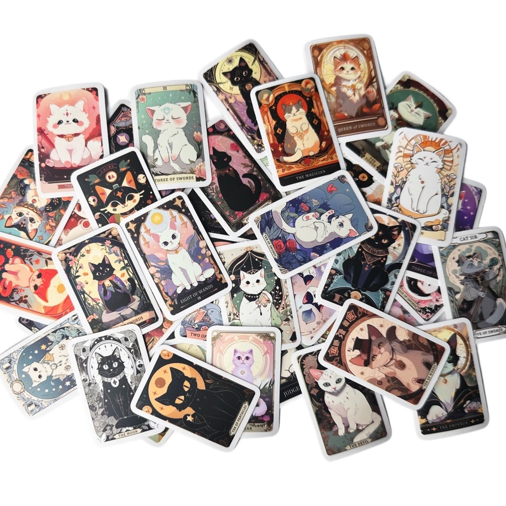 5/$25 😻 Cat Tarot Card Stickers - Multicolor